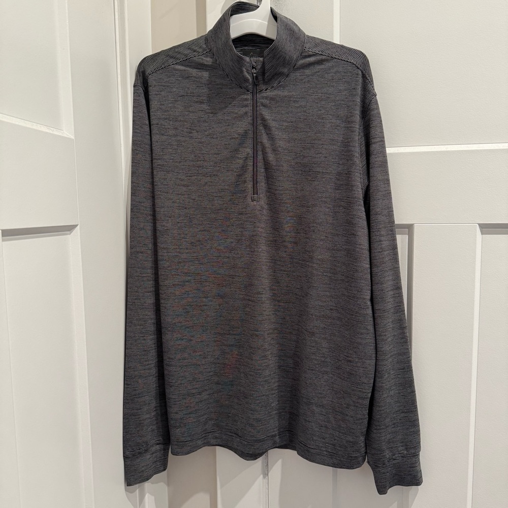 Greg Norman 1/4 Zip Shirt Men's Long Sleeve Dark Gray Heather Golf Size Small